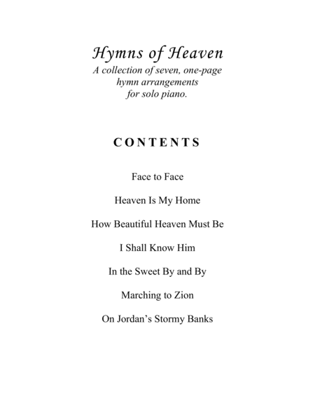 Hymns Of Heaven A Collection Of One Page Hymns For Solo Piano Page 2