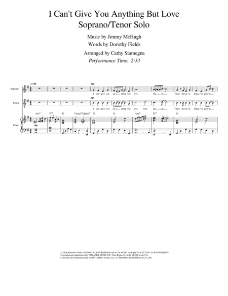 I Cant Give You Anything But Love Soprano Tenor Solo Chords Piano Acc Page 2