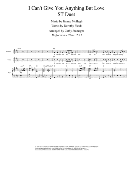 I Cant Give You Anything But Love St Duet Chords Piano Acc Page 2
