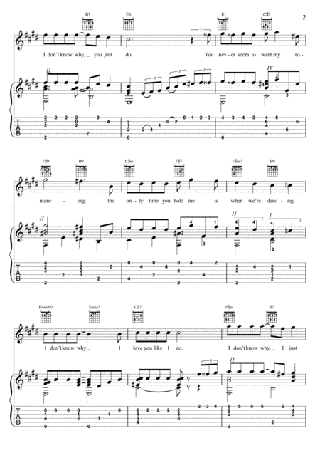 I Dont Know Why Jazz Classical Guitar Fingerstyle Page 2