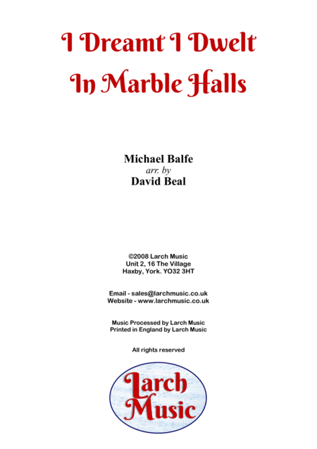 I Dreamt I Dwelt In Marble Halls Tenor Horn Brass Band Page 2