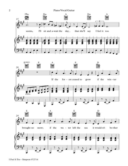 I Feel It Too Piano Vocal Guitar Page 2