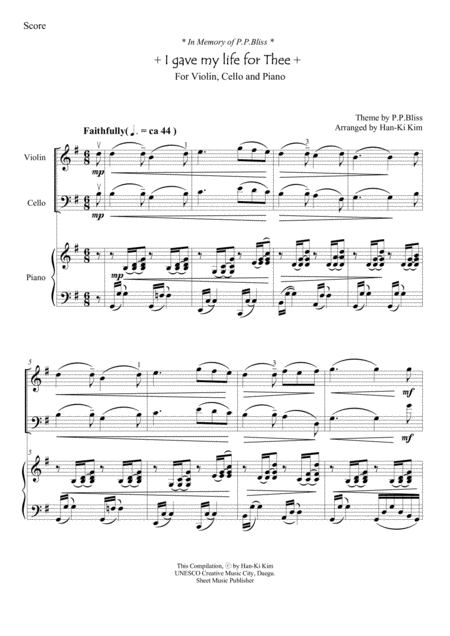 I Gave My Life For Thee For Piano Trio Page 2