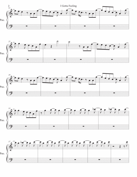 I Gotta Feeling Piano Easy Key Of C Page 2