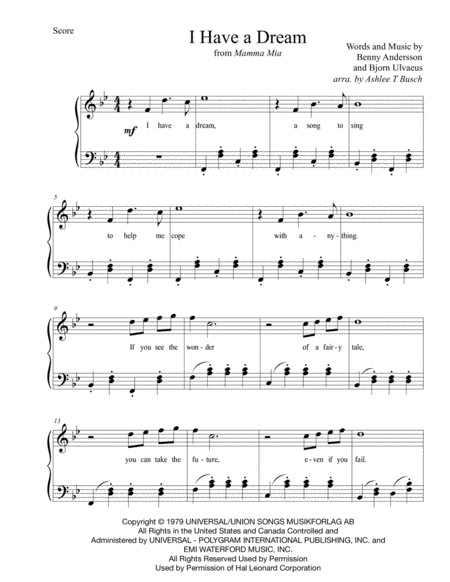 I Have A Dream For Easy Piano Page 2