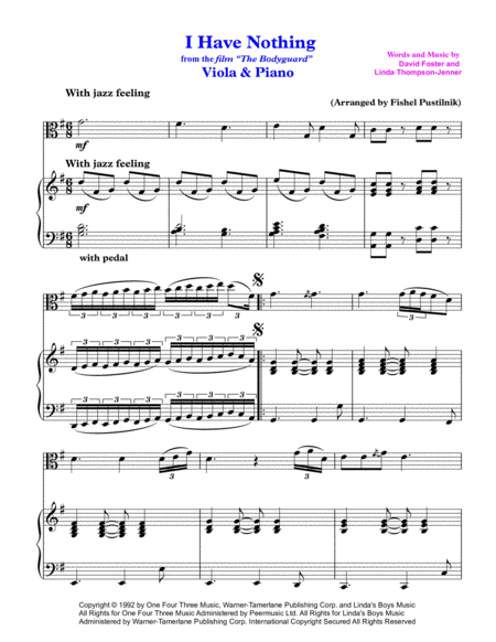 I Have Nothing For Viola And Piano Video Page 2