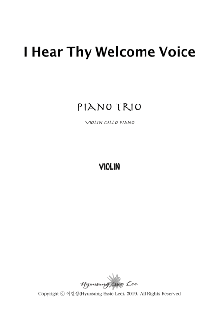 I Hear Thy Welcome Voice Piano Trio Page 2