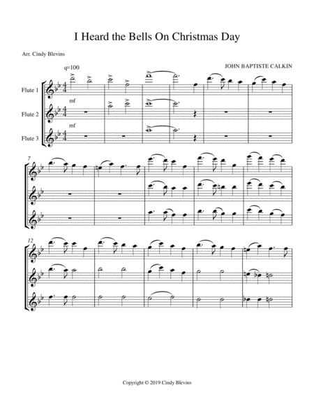 I Heard The Bells On Christmas Day For Flute Trio Page 2