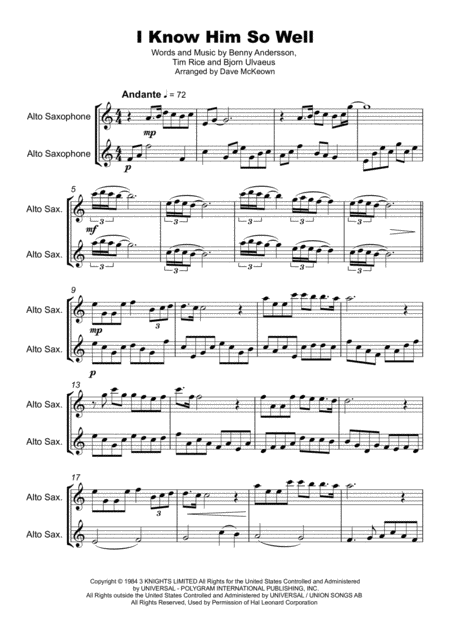 I Know Him So Well Duet For Two Alto Saxophones Page 2