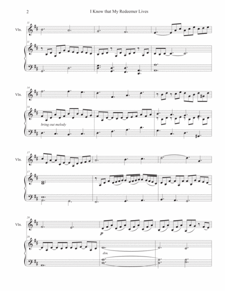 I Know My Redeemer Violin And Piano Page 2