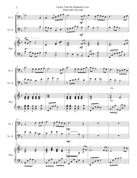 I Know That My Redeemer Lives Cello Duet Page 2