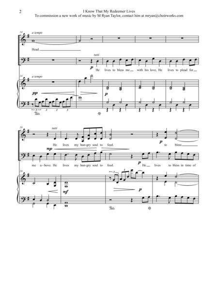 I Know That My Redeemer Lives Satb And Piano Page 2