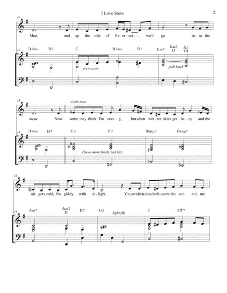 I Love Snow Piano Vocal Page 2