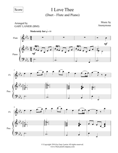 I Love Thee Duet Flute Piano With Parts Page 2