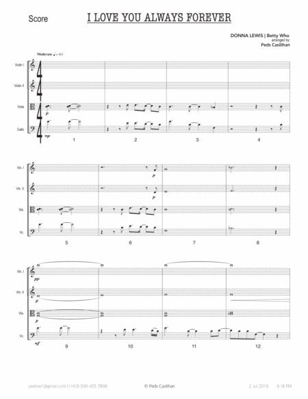 I Love You Always Forever String Quartet Page 2