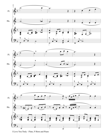 I Love You Truly Trio Flute Horn And Piano With Score And Parts Page 2