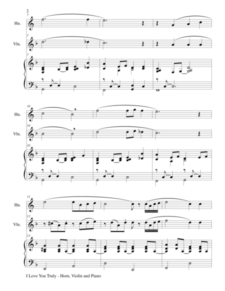 I Love You Truly Trio French Horn Violin And Piano With Score And Parts Page 2