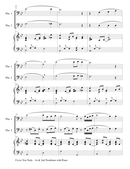 I Love You Truly Trio Trombone 1 Trombone 2 And Piano With Score And Parts Page 2