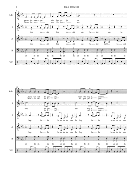 I M A Believer Ssab A Cappella Page 2