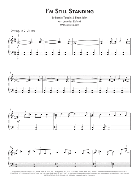 I M Still Standing Easy Piano Page 2