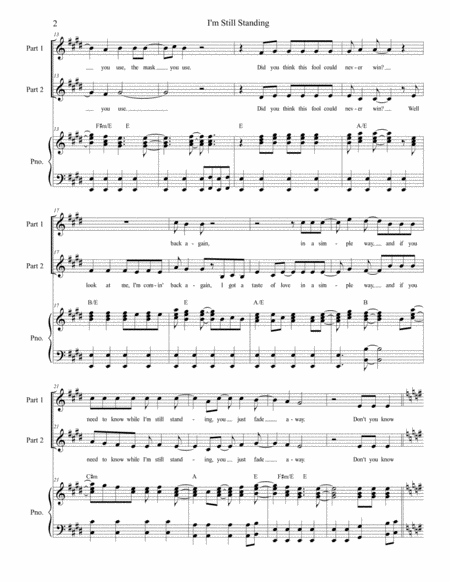 I M Still Standing For 2 Part Choir Page 2