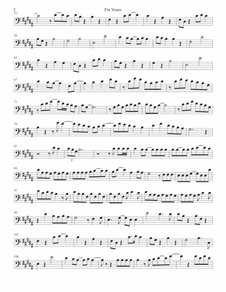 I M Yours Cello Original Key Page 2