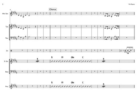 I M Yours Jason Mraz Pop Function Band Arrangement Page 2