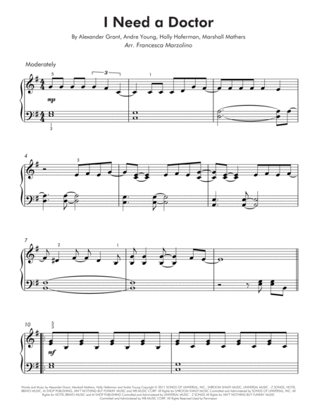 I Need A Doctor Easy Piano Page 2