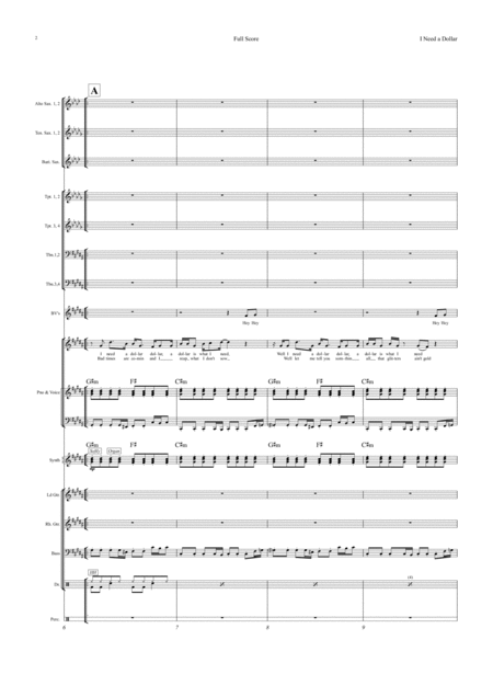 I Need A Dollar Vocal With Big Band Key Of G Minor Page 2