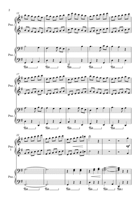 I Need Thee Every Hour For Four Hands Piano Page 2