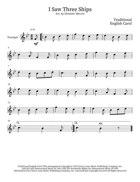 I Saw Three Ships Trumpet And French Horn Duet Page 2