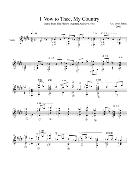 I Vow To Thee My Country Solo Classical Guitar Page 2