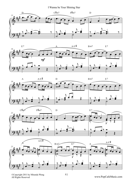 I Wanna Be Your Shinning Star Romantic Piano Music Page 2