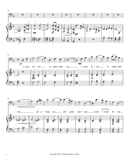 I Want Jesus To Walk With Me Bass Clef Page 2