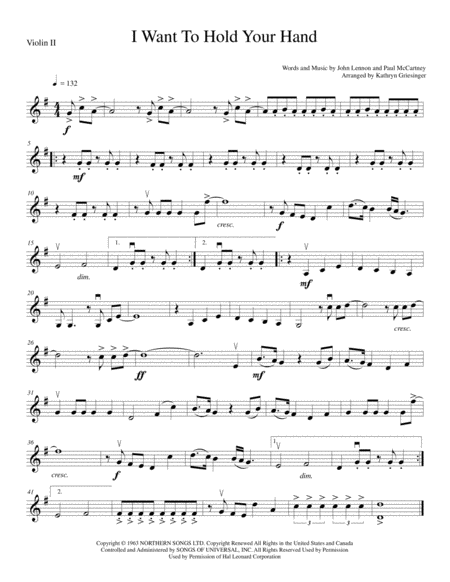 I Want To Hold Your Hand String Quartet Page 2