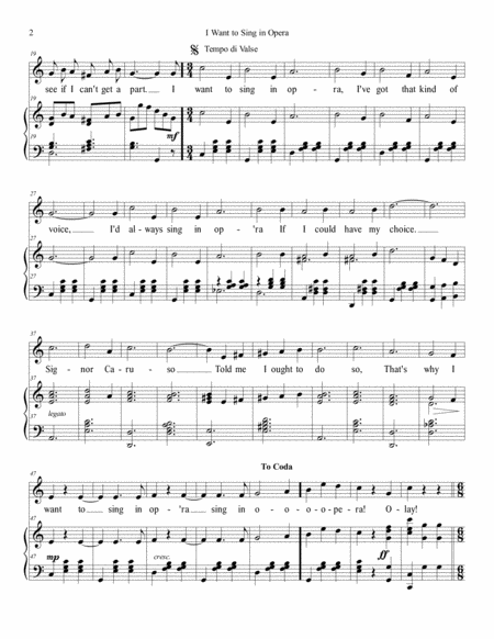 I Want To Sing In Opera Solo Voice And Piano Page 2