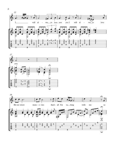 I Will Always Love You Guitar Fingerstyle Page 2