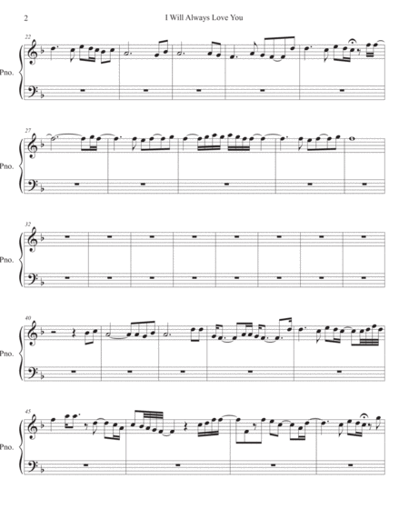 I Will Always Love You Piano Page 2