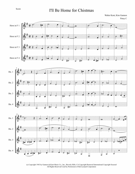 I Will Be Home For Christmas For Horn Quartet Page 2