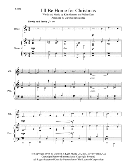 I Will Be Home For Christmas Oboe And Piano Page 2