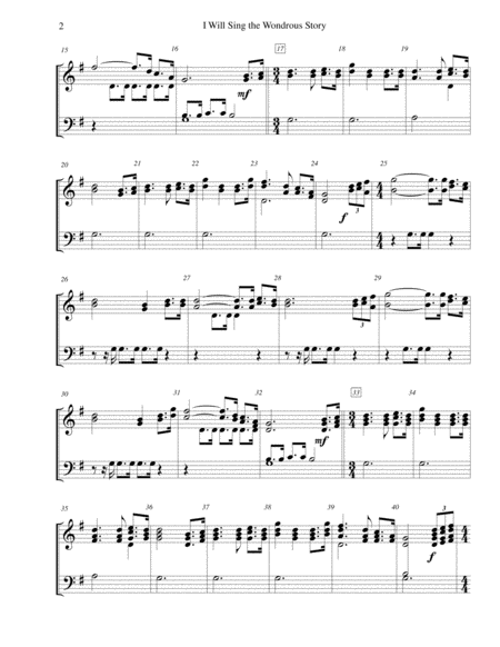 I Will Sing The Wondrous Story For 2 Octave Handbell Choir Page 2