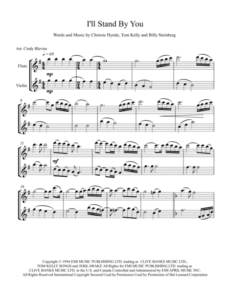 I Will Stand By You Arranged For Flute And Violin Page 2