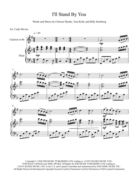I Will Stand By You Arranged For Harp And Bb Clarinet Page 2