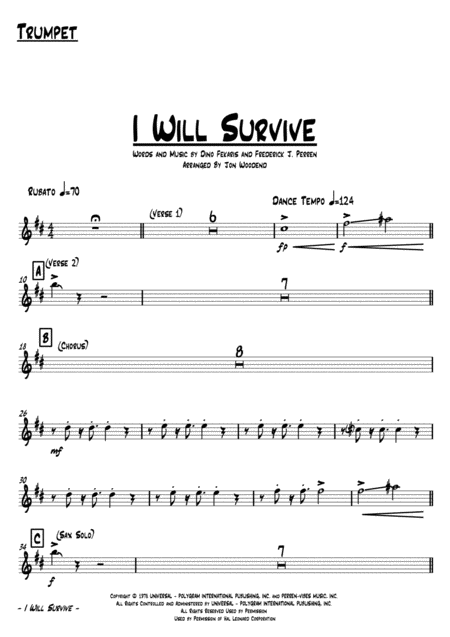 I Will Survive 7 Piece Horn Chart Page 2