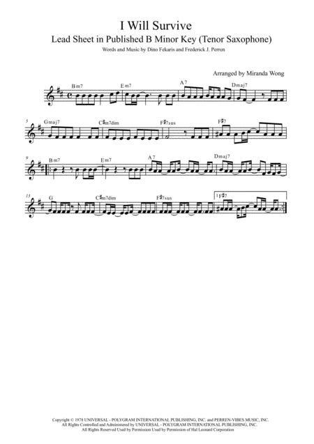 I Will Survive Lead Sheet In 3 Keys With Chords Page 2