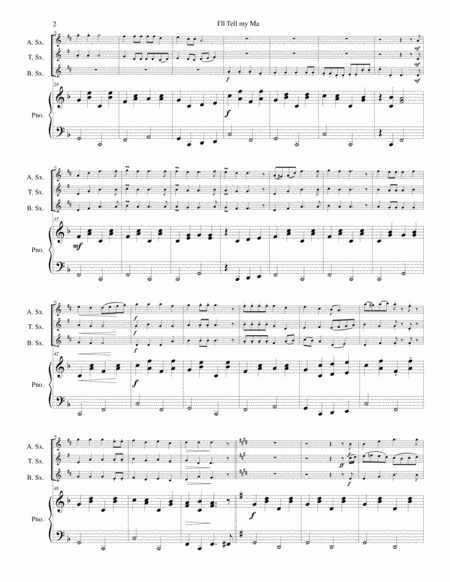 I Will Tell My Ma The Belle Of Belfast City For Saxophone Trio And Piano Page 2