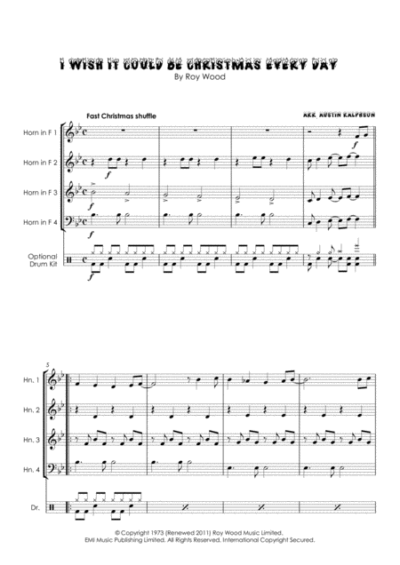 I Wish It Could Be Christmas Every Day Horn Quartet Page 2