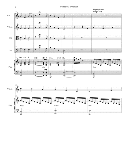 I Wonder As I Wander For String Quartet Page 2