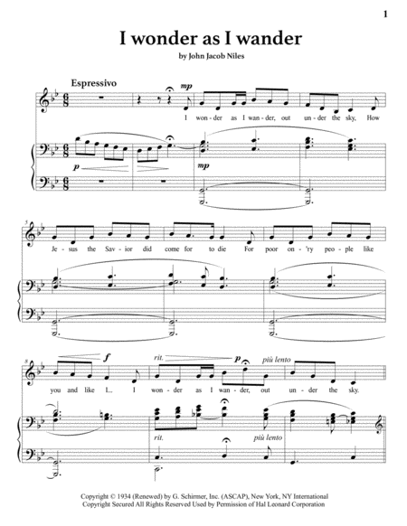 I Wonder As I Wander G Minor Page 2