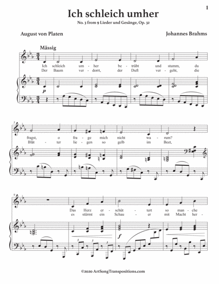 Ich Schleich Uhmer Op 32 No 3 Transposed To C Minor Page 2